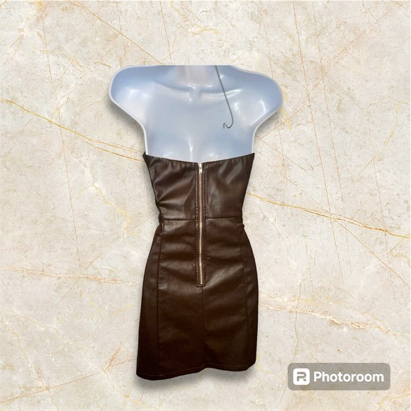 REVOLVE; ASTR THE LABEL Carmen Strapless Faux Leather Mini Dress Size Small - Picture 11 of 15